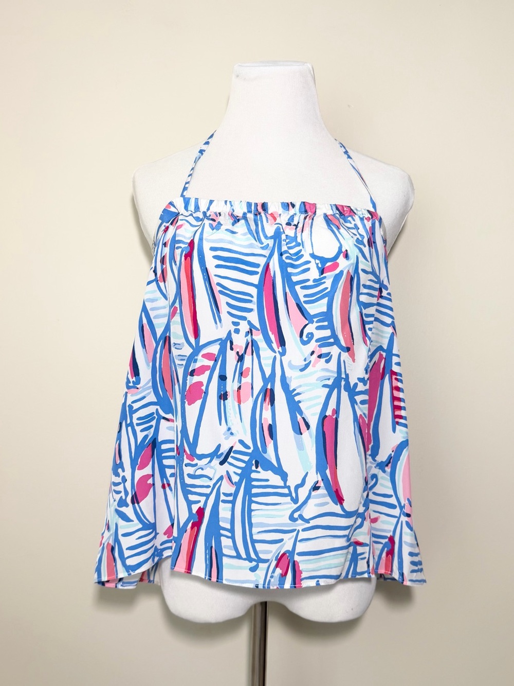 NWT Lilly Pulitzer Lei Lei Top Silk Halter Red Right Return